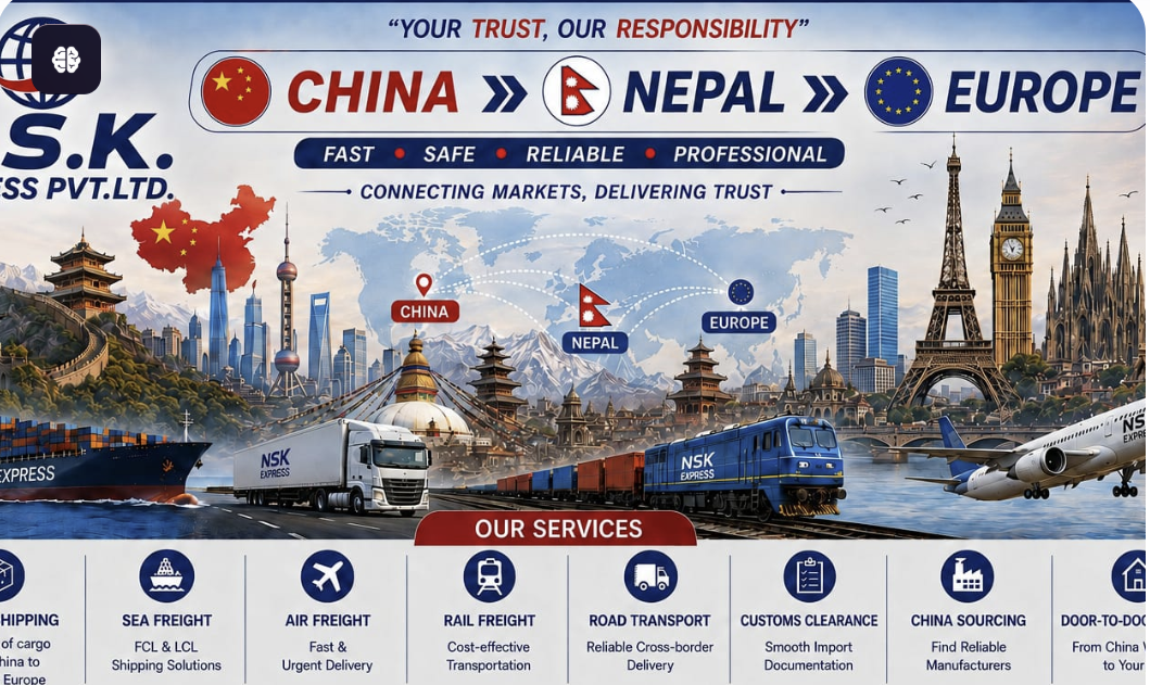 NSK Express logistics connecting China, Nepal and Europe